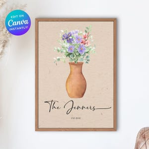 Birth Flower Bouquet, Mom Personalized Gift, Valentine Gift, Family Gift, Grandma&#39;s Garden, Mom Birthday Gift, Mom&#39;s Garden, Mom Custom Gift