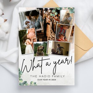 Year in review Christmas card template, Year in review holiday card, 2024 monthly overview, Pictures, Corjl Year in review template monthly