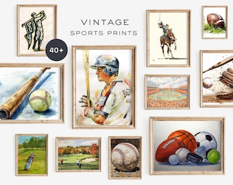 Sport Nursery Wall Art Vintage Sport Prints Boy Room Baseball Nursery Gallery Wall Football Boy Room Decor Golf Nursery DIGITAL DOWNLOAD