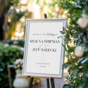 Minimalist Wedding Welcome Sign Template, Editable Wedding Signage, Modern Welcome Wedding Sign Printable, Corjl INSTANT Download