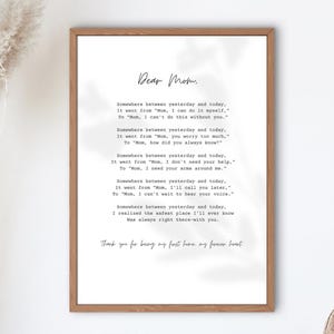 Mom Poem Print, Digital Download, Instant Download, Mom Poem, Poetry, Poem for Mother