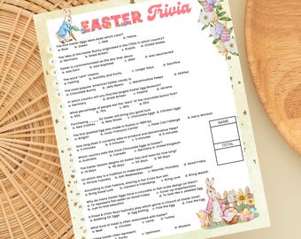 Easter Games, Easter Trivia Party Game, Adult Trivia Game, Teen Easter Game, Printable Games, Easter Group Game, Instant Download