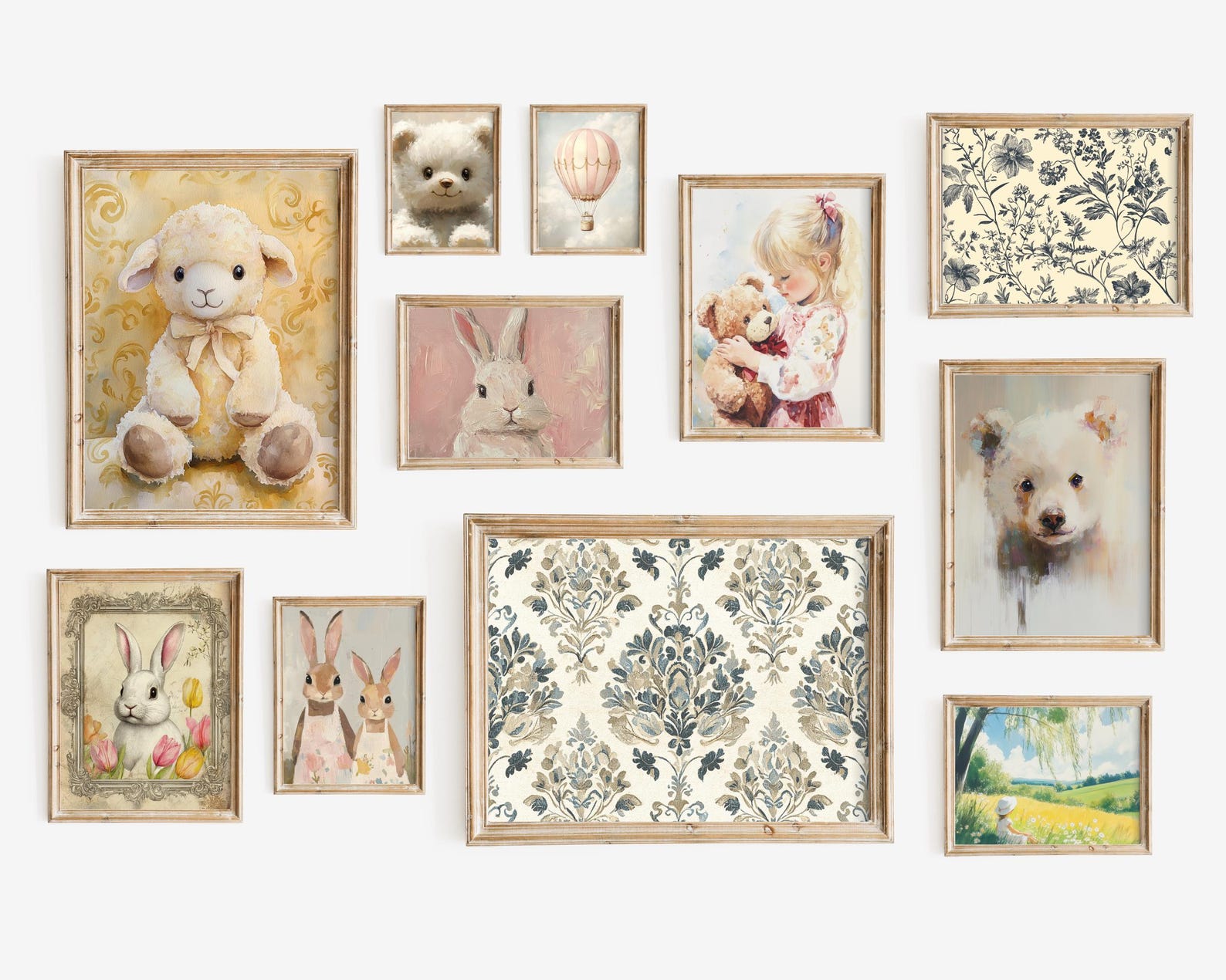 Vintage Nursery Prints -animal Calm Gallery Wall Set -100 Vintage ...