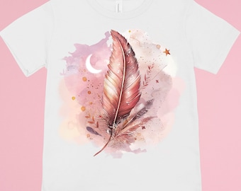 Boho PNG,  Feather PNG, Boho Feather PNG, Boho sublimation design for t-shirt, Astrology sublimation, Mystical, Celestial, Watercolor
