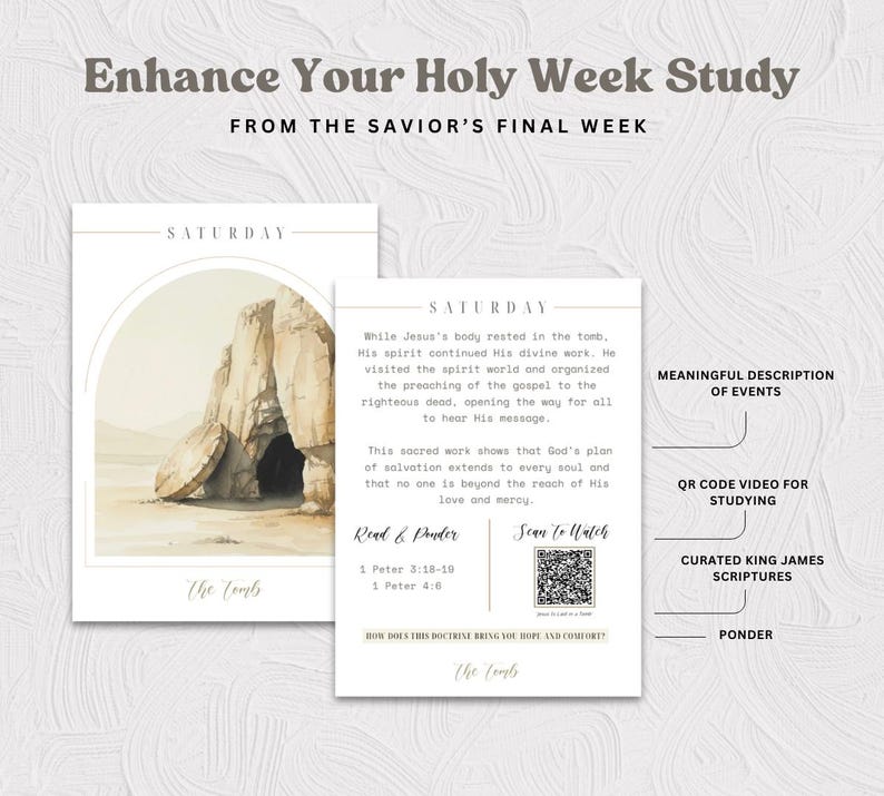 LDS Holy Week Study Cards, Holy Week Printable, Easter Story Card ...