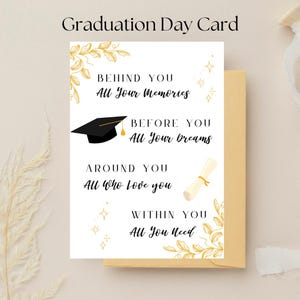 Afdrukbare afstudeerkaart, inspirerende felicitatiecitaat, digitale download DIY pdf, afstudeerkaart College High school, klas van 2025