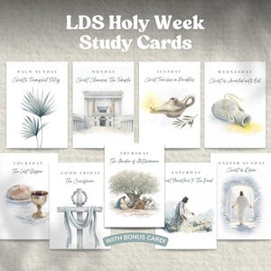 LDS Holy Week Devotional Cards | Easter Scripture & Reflection Cards, LDS Family Holy Week, Printable Easter Devotional, Holy Week Countdown