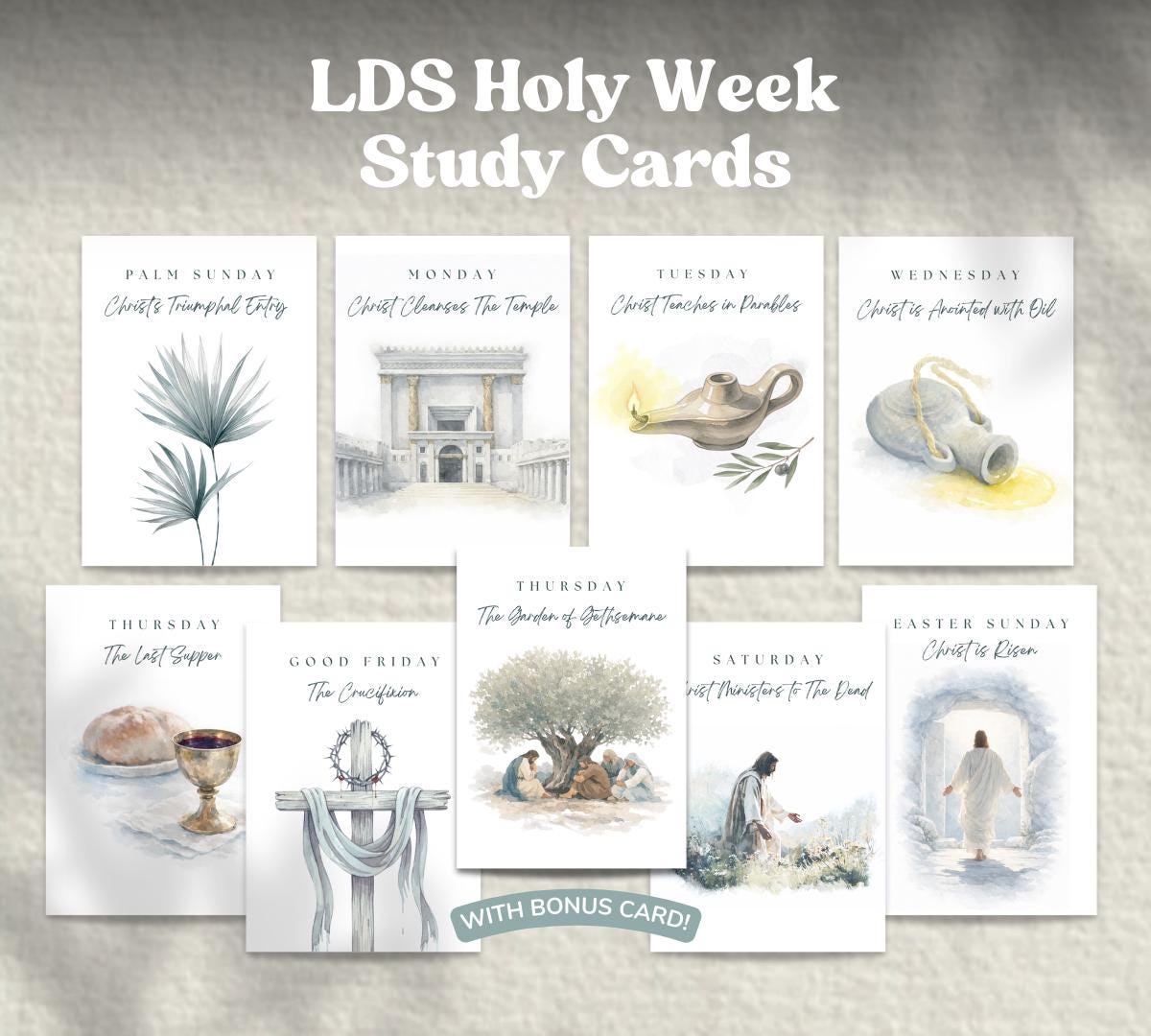 LDS Holy Week Devotional Cards | Easter Scripture & Reflection Cards ...