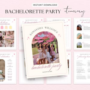 Bachelorette Party Planner Canva, Digital Planner, Bachelorette Party Itinerary, Bachelorette Itinerary Template, Bachelorette Weekend