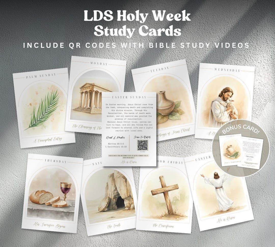 LDS Holy Week Study Cards, Holy Week Printable, Easter Story Card ...