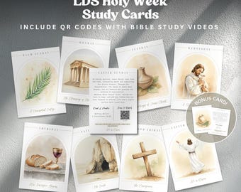 LDS Holy Week Study Cards, Holy Week Printable, Easter Story Card Advent, Holy Week Story Card, Holy Week Countdown, Easter Story Printables