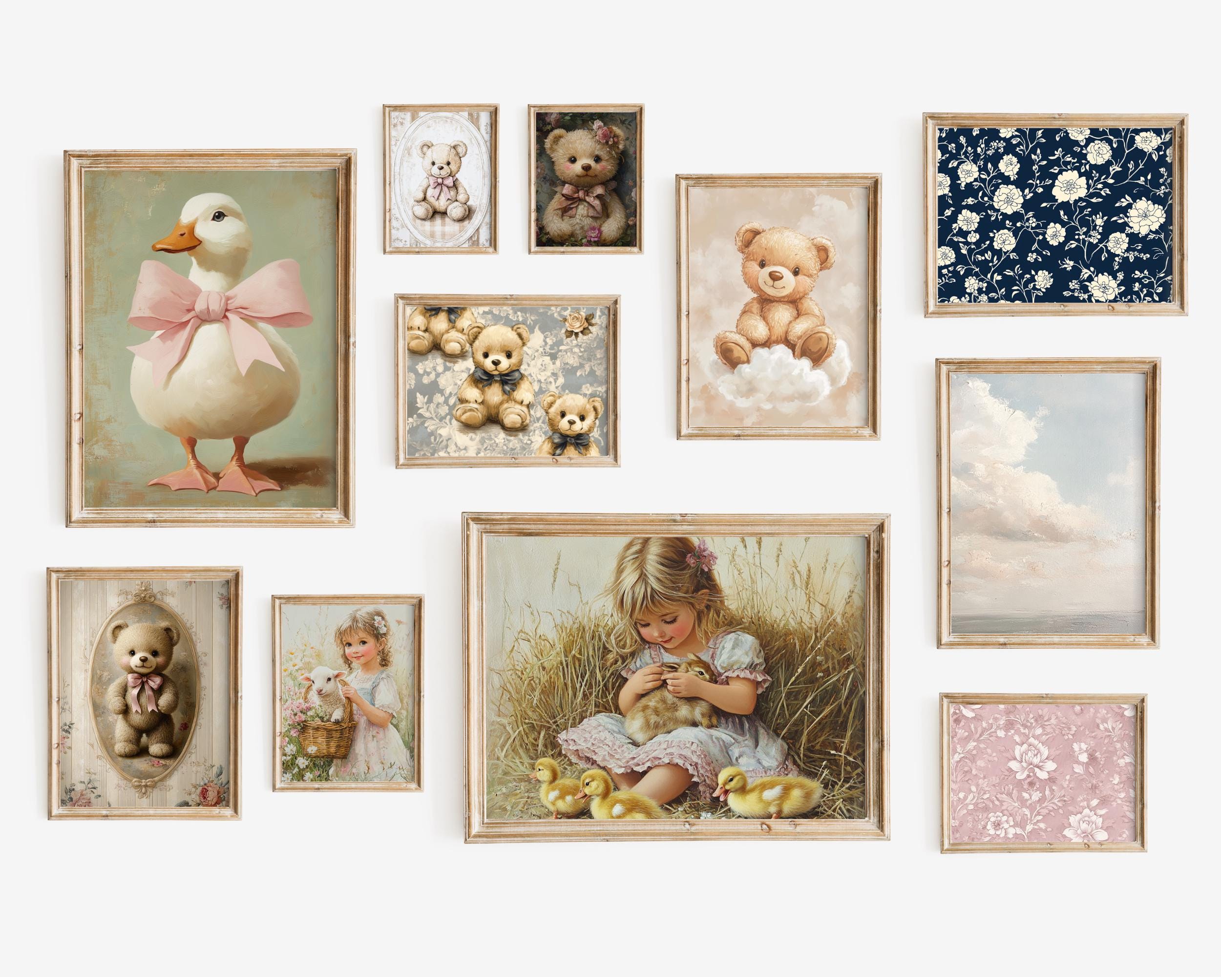 Vintage Nursery Prints -animal Calm Gallery Wall Set -100 Vintage ...