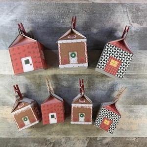 Home Sweet Homes Little Milk Carton Christmas Houses Gift Boxes Digital Kit