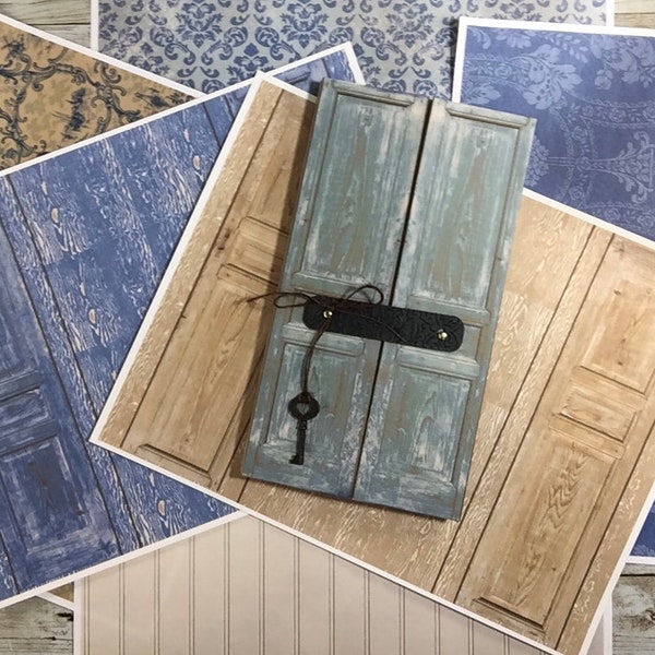 HOME SWEET HOMES 3 French Doors Junk Journal Booklet Digital Kit
