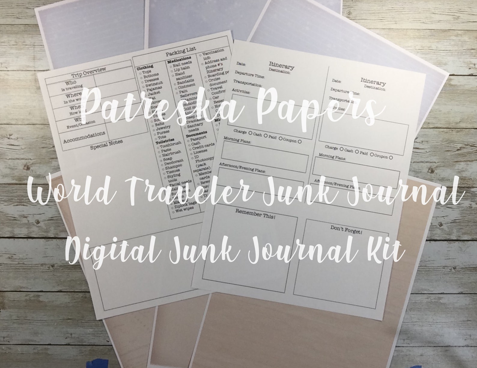 World Traveler Blue Suitcase Junk Journal/notebook Digital Kit - Etsy