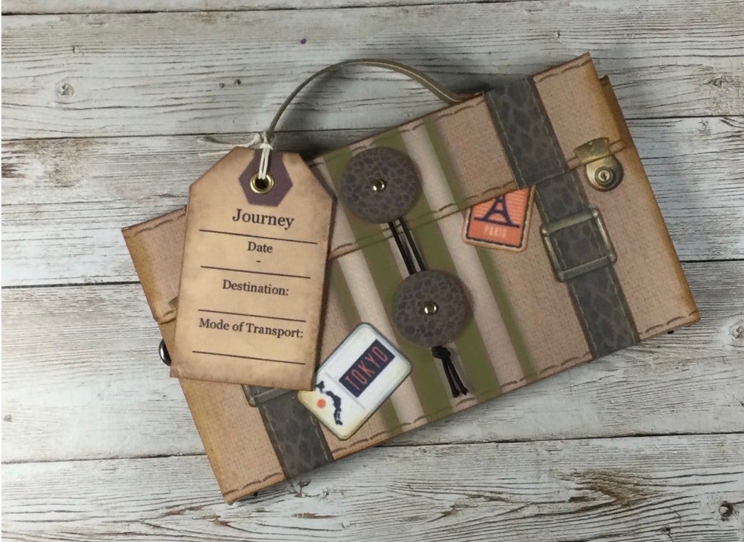 World Traveler Green Suitcase Junk Journal Notebook Digital Kit - Etsy