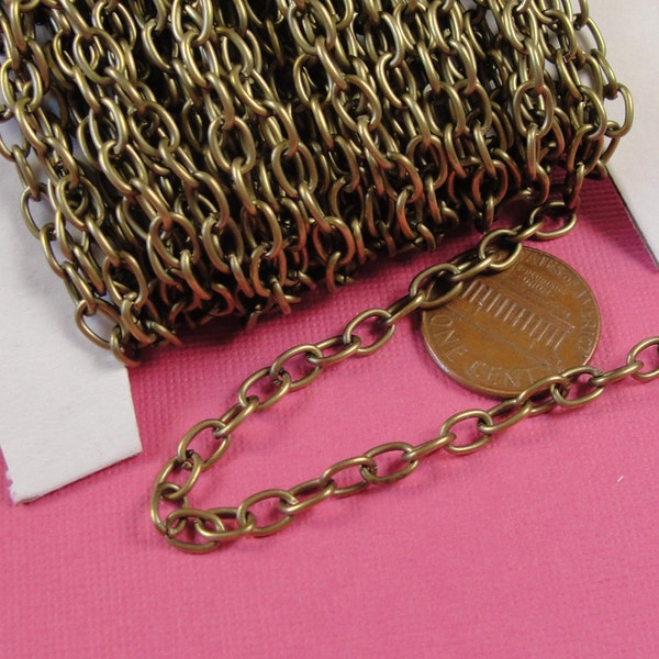 7 ft Antiqued Bronze chain / 6x4mm / jewelry chain / necklace chain /  chn811