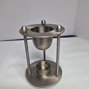 Mid-century modern stål eterisk aromaterapi ljus oljebrännare vacker dansk modern design sandtimer design 15 x 10 cm
