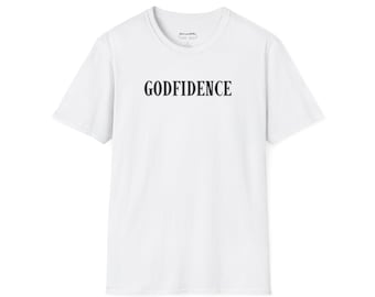 Unisex Softstyle T-Shirt, Godfidence Shirt by Meek and Mellow, Christian Tee, Inspirational Top, Religious Tshirt, Faith-based Clothing,