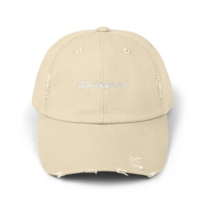 Distressed Cap, Vintage Racing Hat, Retro Baseball Cap, Cool Streetwear Beanie, Trendy Urban Dad Cap, Godspeed Hat by Meek and Mellow image 2