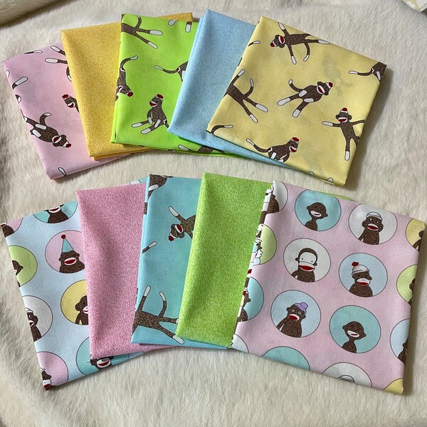 Sock monkey fabric etsy