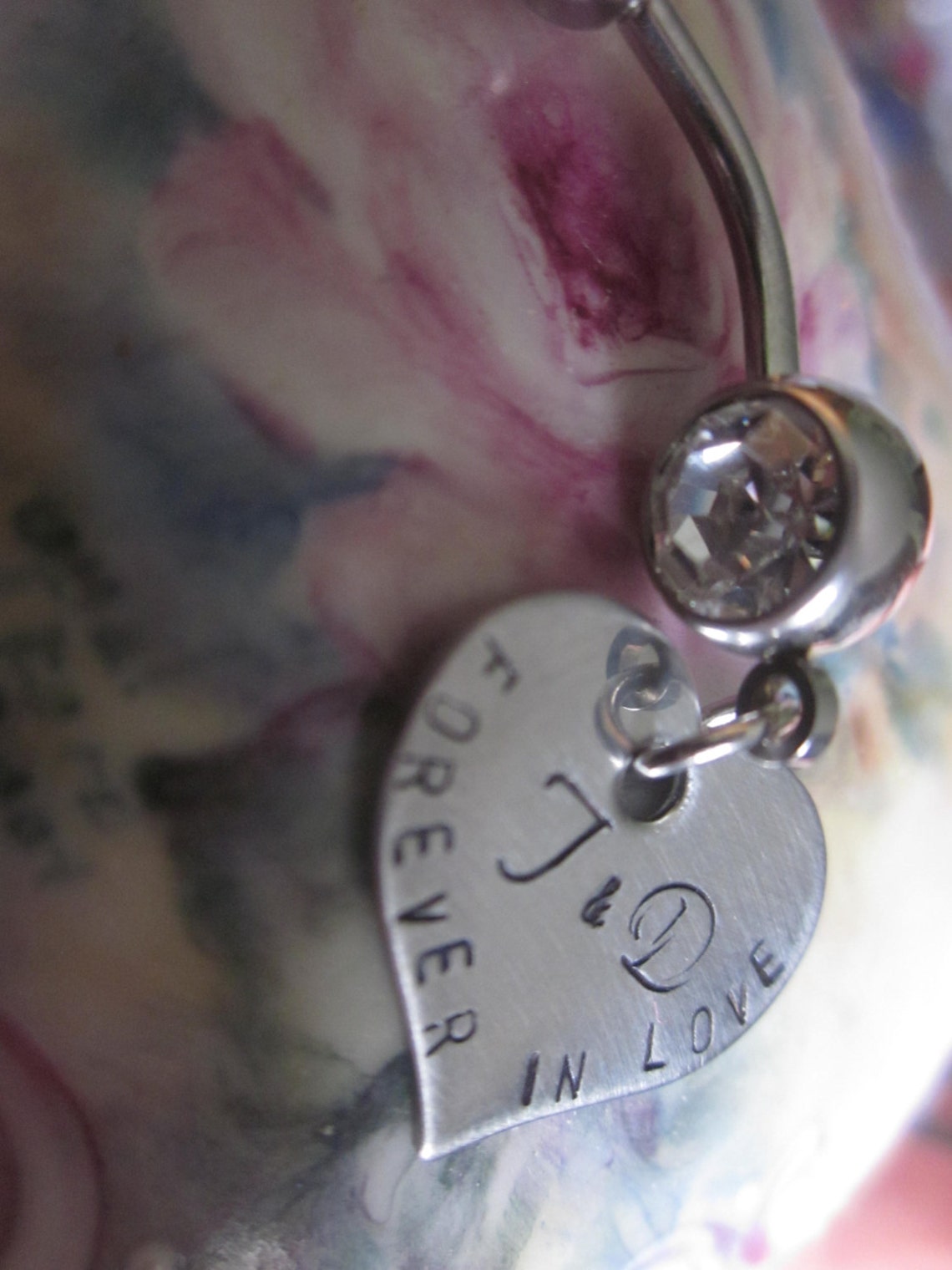 Forever In Love Initial Belly Ring Personalized belly button Etsy