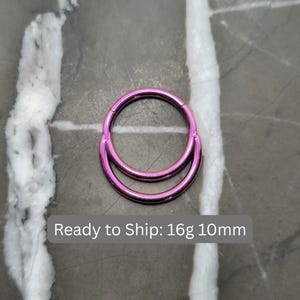 Dark Pink Titanium Anodized Septum Clicker 16g 10mm