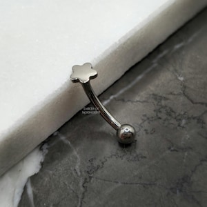 May include: A silver star-shaped barbell piercing with a small ball on the end.
