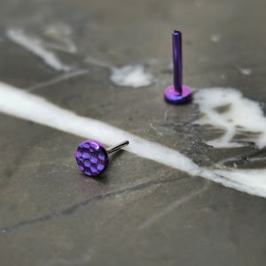 Hammered Moon Threadless Labret Piercing Jewelry, Cartilage Helix Conch Earring or Nose Nostril Stud, Monroe Lip Ring Flat Back Threadless