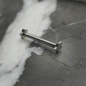 Star Bridge Earl Piercing Jewelry, Straight Internally Threaded Barbell ASTM F 136 Implant Grade Titanium, 12g 14g 16g