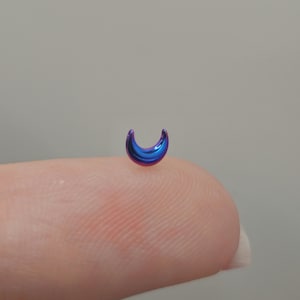 Small Titanium Moon Labret Stud: Helix, Cartilage, Conch Piercing Jewelry