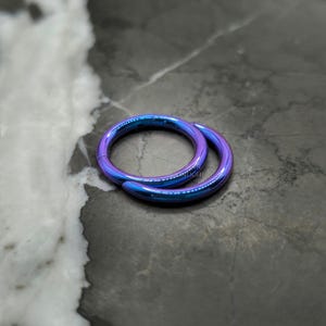 14g 16g Blurple Double Hoop Style Septum Ring, Titanium Hinged Clicker