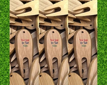 Personalized Bamboo Golf Pitch Repair Tool - Eco-Friendly Golf Gift