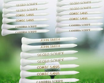 Personalised Golf Tees | Custom Engraved Golf Tees | Golf Society Gifts | Wedding Favours | Corporate Golf Event Tees UK | 55mm | 70mm 83mm