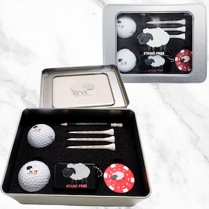 Personalized Golf Gift Box - Balls/Marker/Custom Groove Cleaner/Tees/Pencil Unique Gift for Men/Corporate/Wedding/Fathers Day/Society