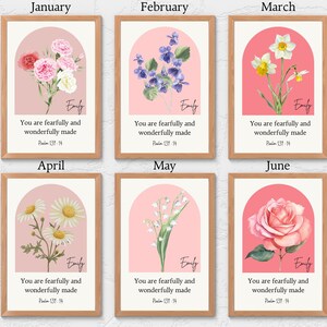 Custom Birth Flower Wall Art, Digital Download, Nursery Wall Decor, Printable Wall Art, CUSTOM Personalized Gift, Watercolor Flowers, Gift