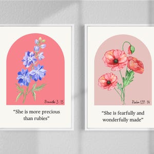 Birth Month Florals for July and August, Custom Wall Art, Digital Download Wall Art, Printable Wall Art, Watercolor Flowers, Personalized