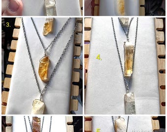 Helle, Feuer und Dunkle Citrin Halsketten Set | Edelstahlketten