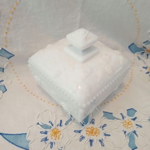 Vintage Very Rare Collectible Antique Westmoreland Glass White Milk Glass Covered Candy Dish 5&quot; Tall