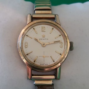 Vintage Ladies Zenith Watch - Vintage Elegance - From 1966 - White and Gold
