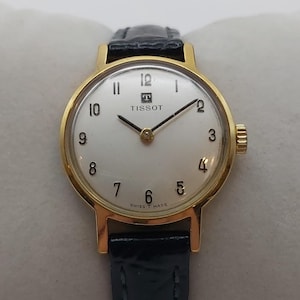 Vintage 1968 Tissot Ladies Watch: Swiss Gold Plated Manual Wind, Retro Dress Watch, Rare