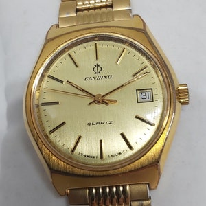 Vintage Candino Gold Watch - Champagne Dial - 1980s - Excellent Condition