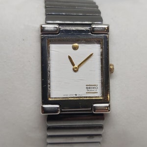 Seiko 2P20-5C90 - Vintage Ladies Tank Watch - Original Bracelet - Minimalist Design - White Dial