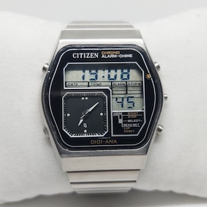 Rare Vintage Citizen Alarm Chronograph - 1980s - Excellent condition - Analog & Digital - Fully Working