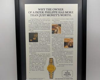 Framed 1984 Vintage Patek Philippe Watch Original Magazine Advertisement