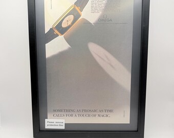 Framed 1984 Vintage Omega Watch Original Magazine Advertisement