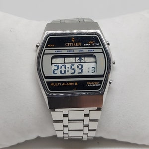 Vintage Citizen Multi Alarm 3 Digital Watch - Original Strap - Very rare