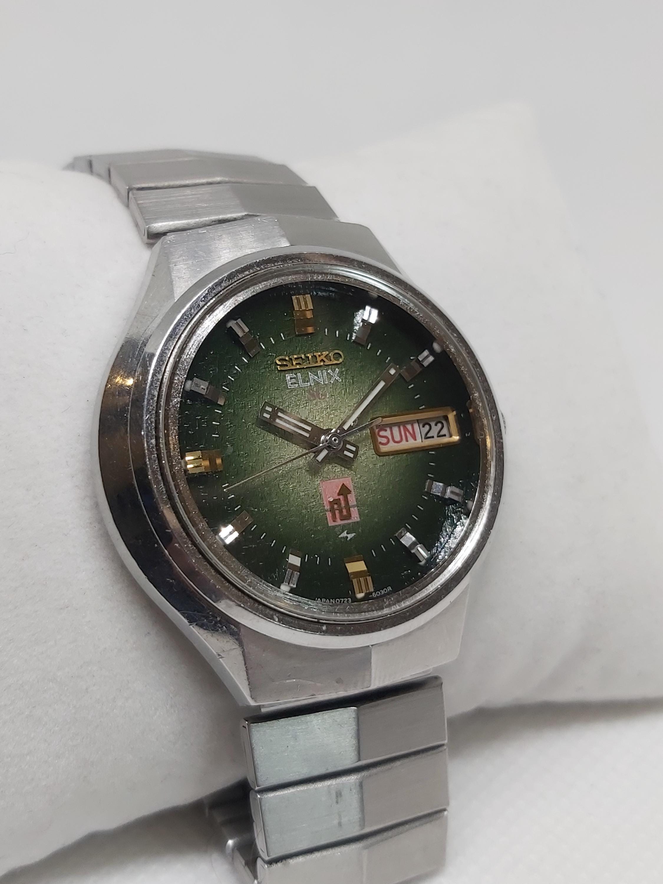 SEIKO ELNIX 腕時計 アナログ 自動巻き ヴィンテージ セイコー エルニックス SG：グリーンダイヤル 自動巻き