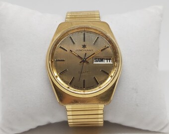 Vintage Junghans Gold Watch 1980s in Great Condition, Very