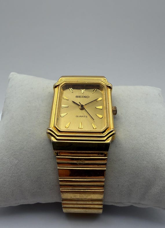 Vintage Seiko Quartz Tank 7431-7010 Gold-tone Tank-style (c. Oct